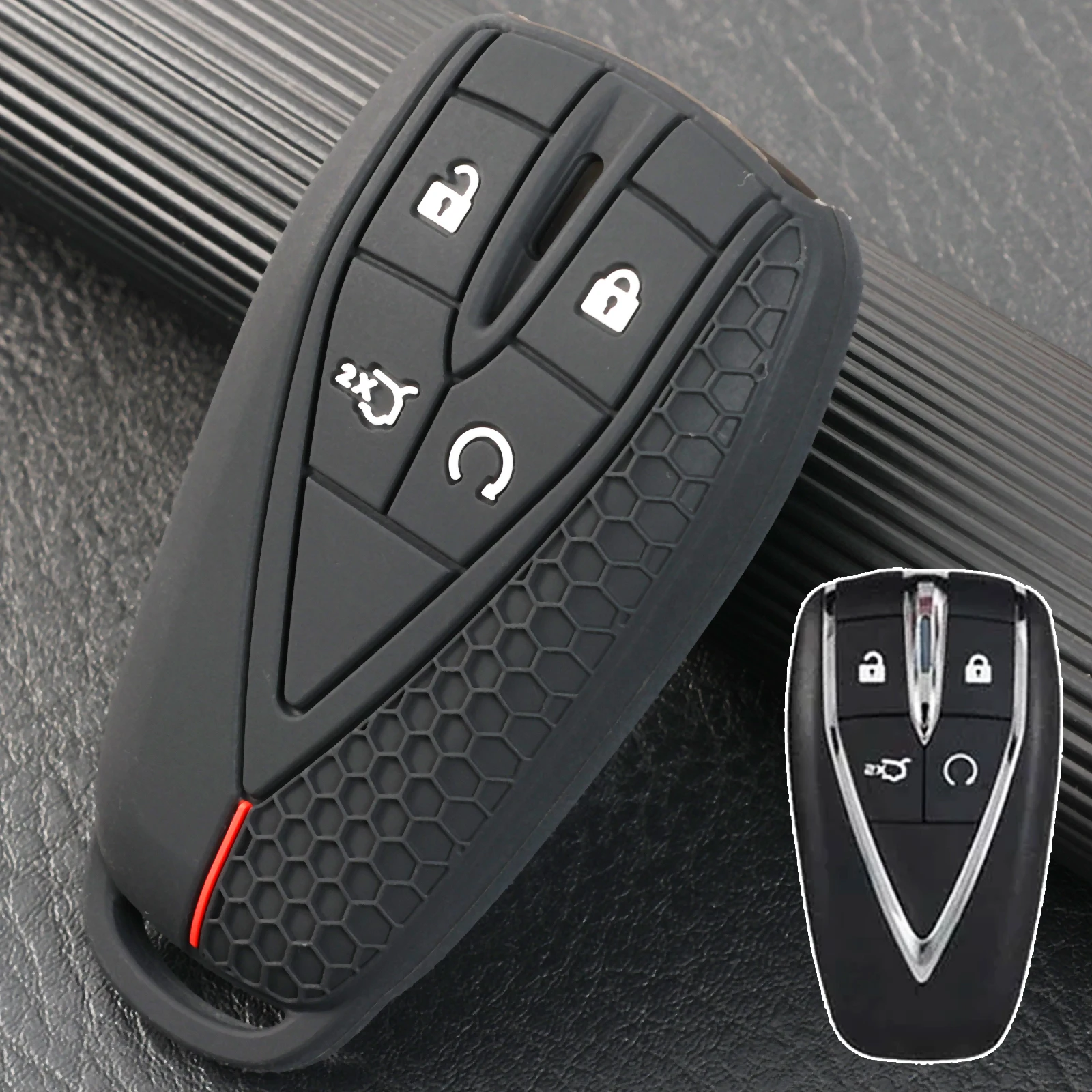 

Чехол для дистанционного брелока с кольцом-цепочкой, защитный держатель, силиконовый держатель с 4 кнопками для Changan CS55 Plus CS75 Plus CS35 Plus 2019 2020