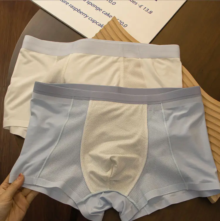 2023 Fashion Men Breathable Soft Simple Boys Underpants Underwear With Flat Bottom Boyfriend Cotton Modal Solid Patchwork