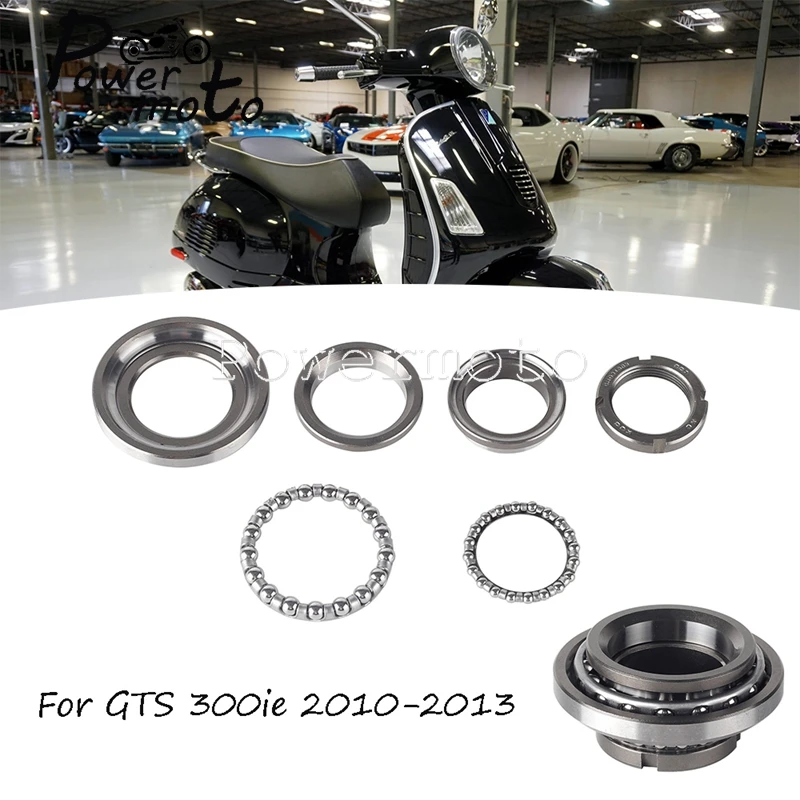 

Комплект подшипников для рулевого управления для мотоцикла GTS 300ie 2010-2013, подшипники из нержавеющей стали с верхней и нижней головкой для скутера, полный комплект