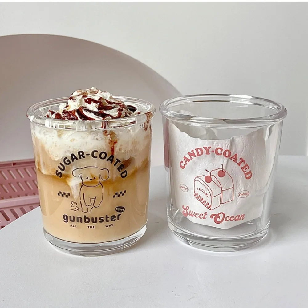 Ins полосатый прозрачный стеклянный стакан/фотографический стакан/чашка для воды