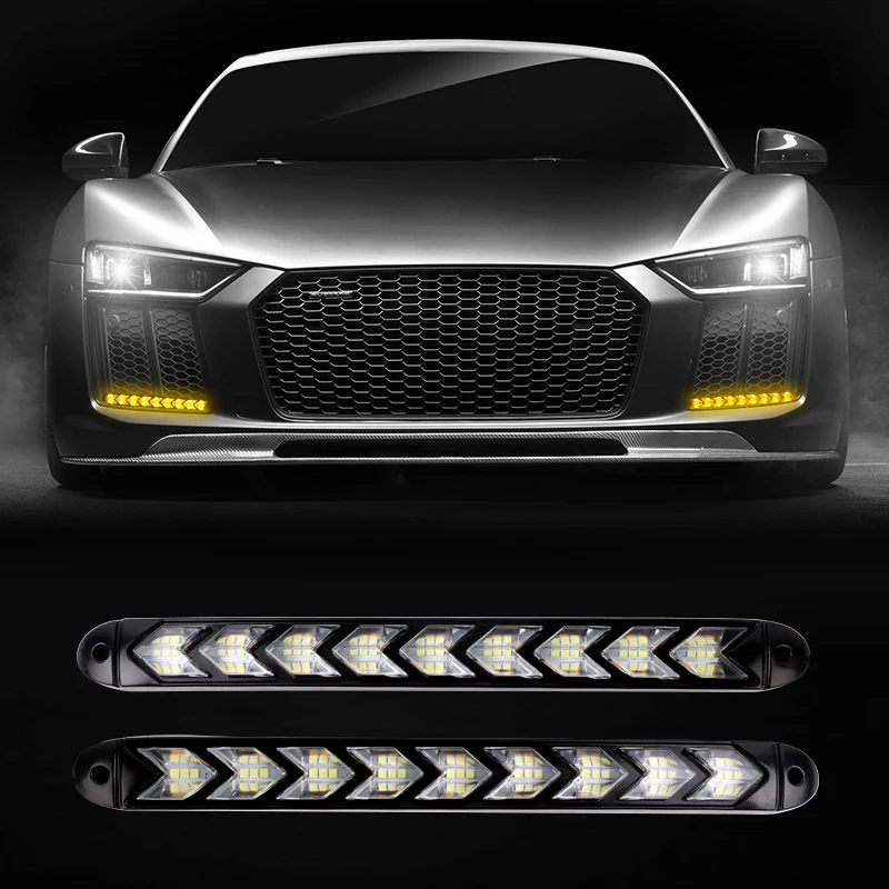 

2pcs Universal Car Led DRL Daytime Running Light Auto Flexible Turn Light Day Driving Lights Fog Head Bulb Styling Waterproof