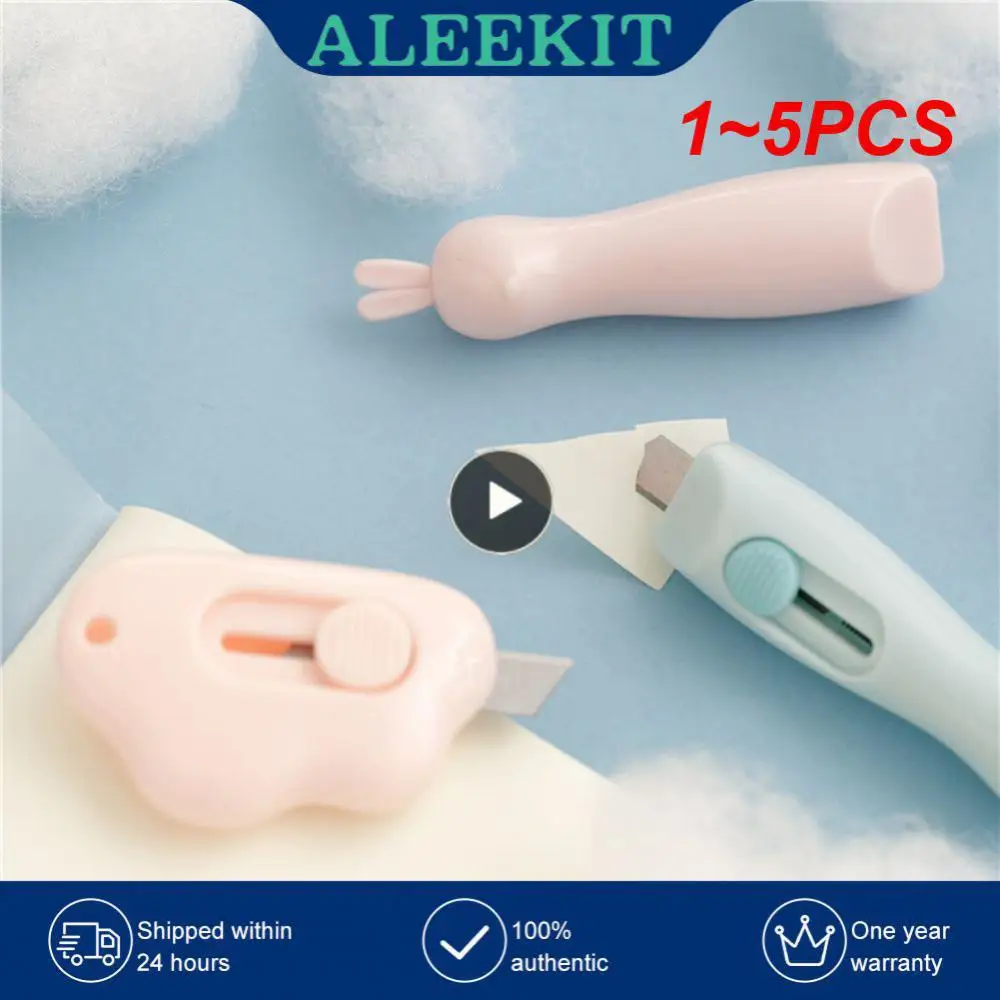 

1~5PCS Cute Rabbit Cloud Color Mini Portable Utility Knife Paper Cutter Cutting Paper Razor Blade Office Stationery Cutting