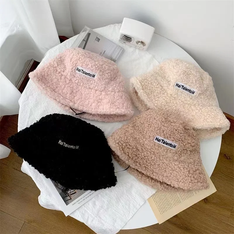 

Baby Hat Autumn Winter Bucket Hats Lamb Plush cap Warm Fisherman Hat Warm Plush Cotton Boys Girls Cap Outdoor Cap Gifts Hat