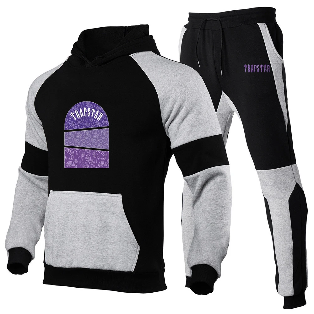 

TRAPSTAR ART OF WAR PAISLEY 2022 Men's New Patchwork Tracksuit Fashion Hoodies Sweatshirts Pullover Tops+Sweatpants Hooded Suits