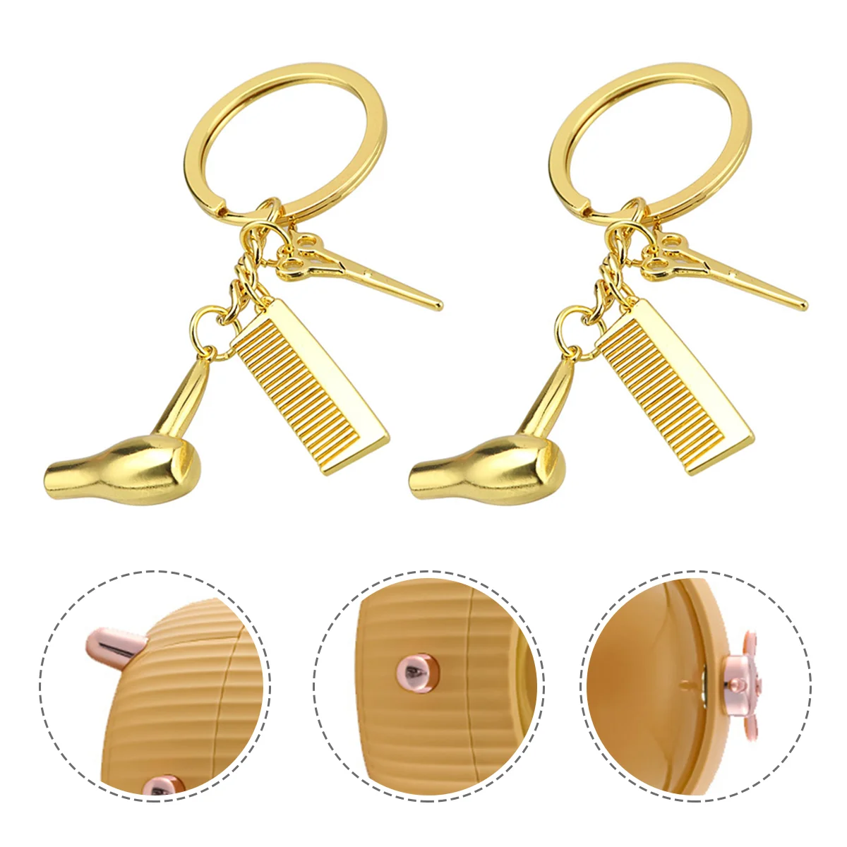 

Keychain Key Hairdresser Hair Gift Ring Pendant Hairdressing Barber Stylist Dryer Comb Funny Keychains Friend Charm Jewelry