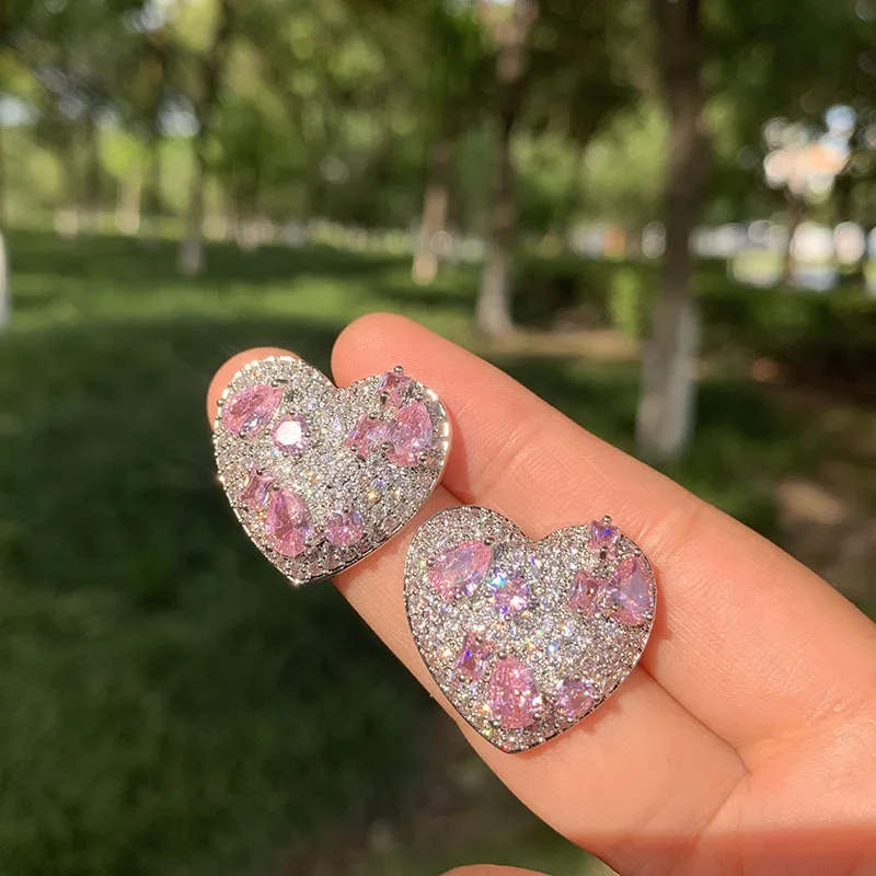 

Bilincolor Pink Elegant Cubic Zirconia Earrings for Woman