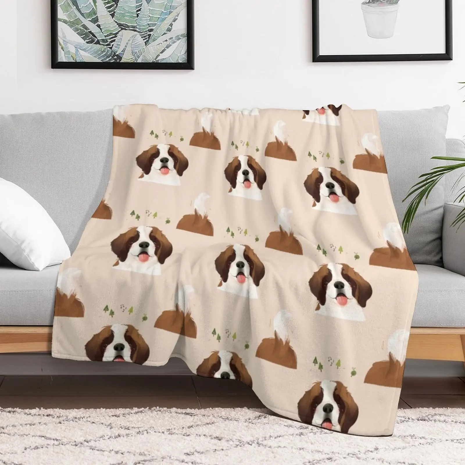 Одеяло с иллюстрацией собаки Сенберна Бернард плед пушистые детские одеяла