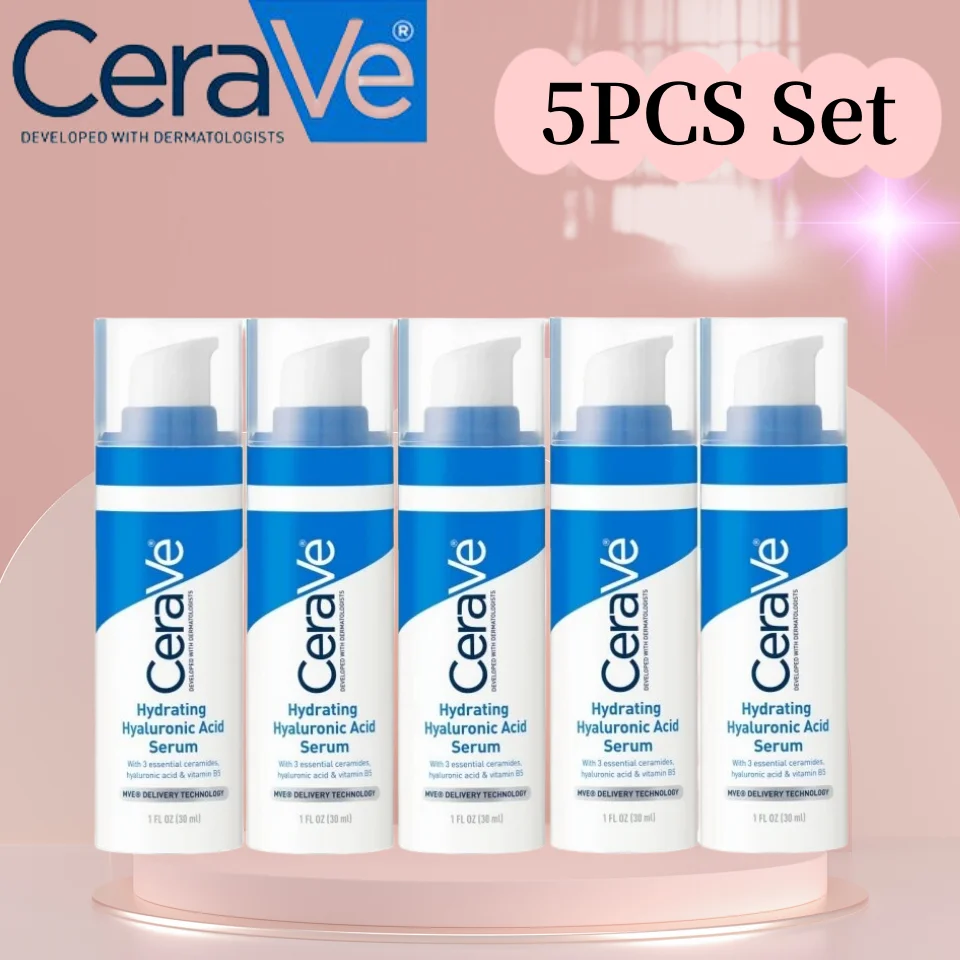 

5PCS CeraVe Hydrating Hyaluronic Acid Serum 30ml Vitamin B5 Ceramide Deep Moisturizing Nourishing Brightening For All Skin Types