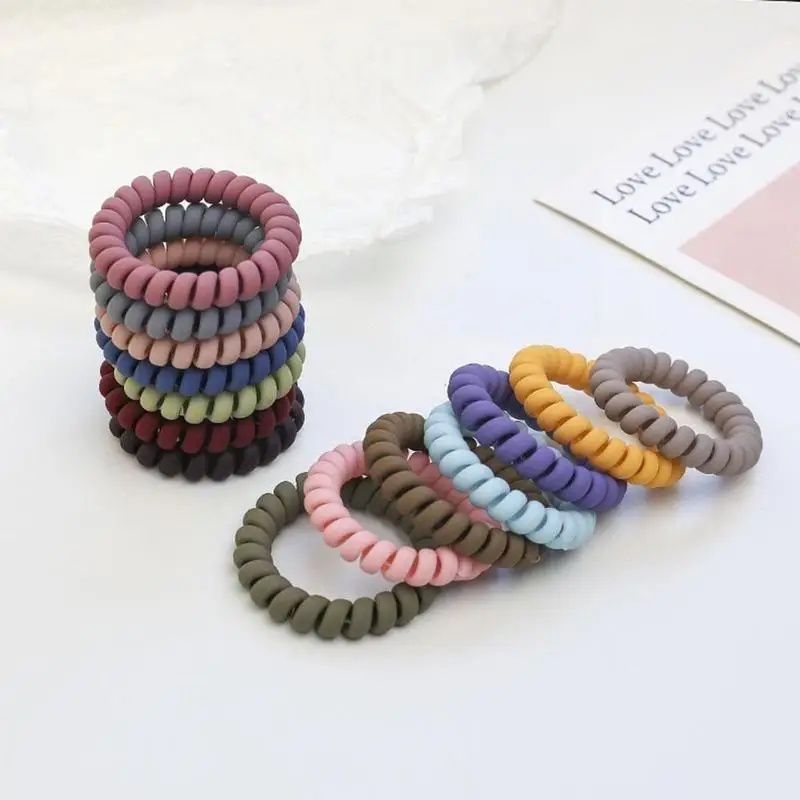

1pc Korean Fashion Matt Telephone Wire Elastic Hair Cord Rubber Band Simple Band Head Tie Band Hair Stretch Frosted J1C0