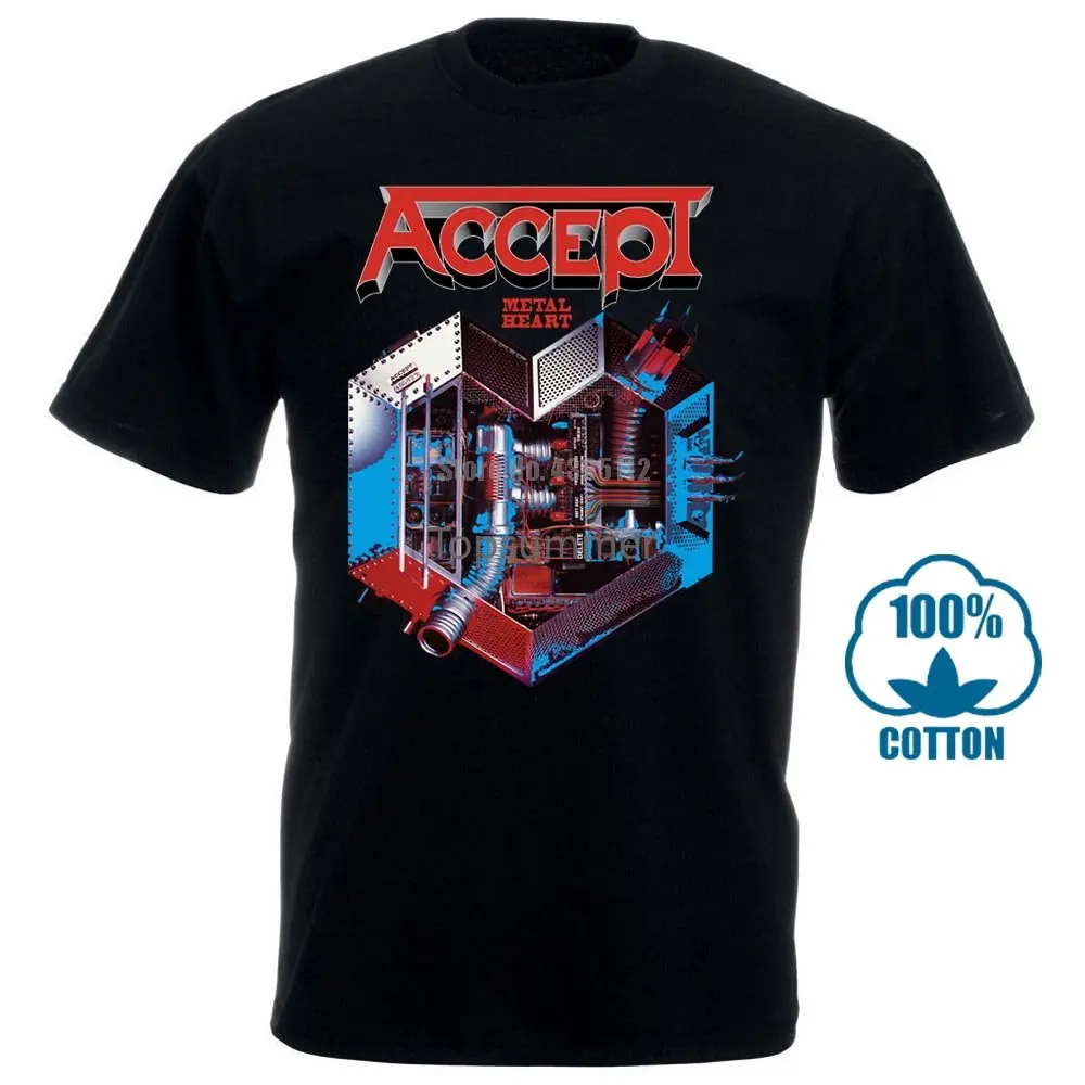 

Accept Metal Heart Udo Heavy Metal Band Runninger Wild Rage New Black T Shirt