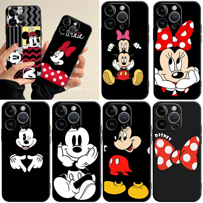 

Disney Cartoon Cute Minnie Mickey Mouse Phone Case for iPhone 11 14 13 12 Pro Max 7 8 6 6S Plus XR XS X 13mini 12mini Cover