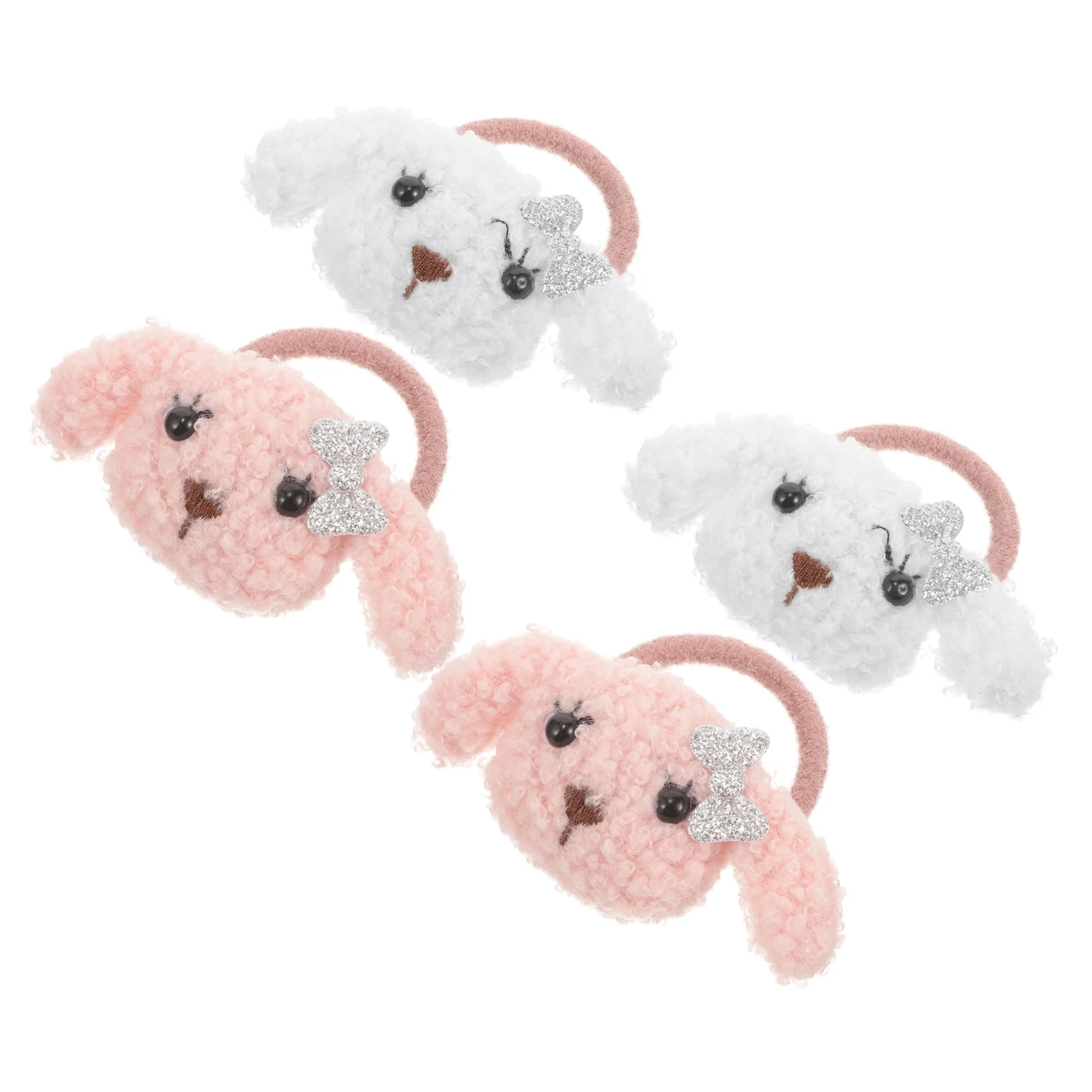 

4 Pcs Puppy Hair Ties Small Dogs Party Hairbands Decor Accessories Headbands Girls Fabric Headdress Child Bows