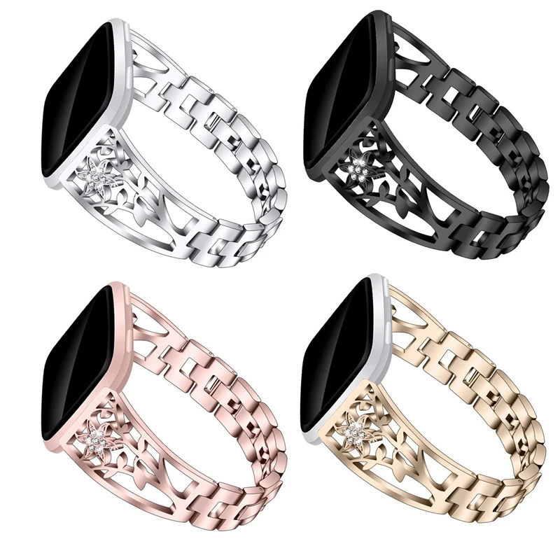 

Стразы Bling Bands для Fitbit часы Versa, металлический браслет из нержавеющей стали для умных часов Fitbit Versa Lite