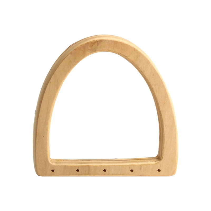 

D Shape WoodenPurse Handles Replacement for Handcrafted Handbag DIY Beach Bags Making Accessories