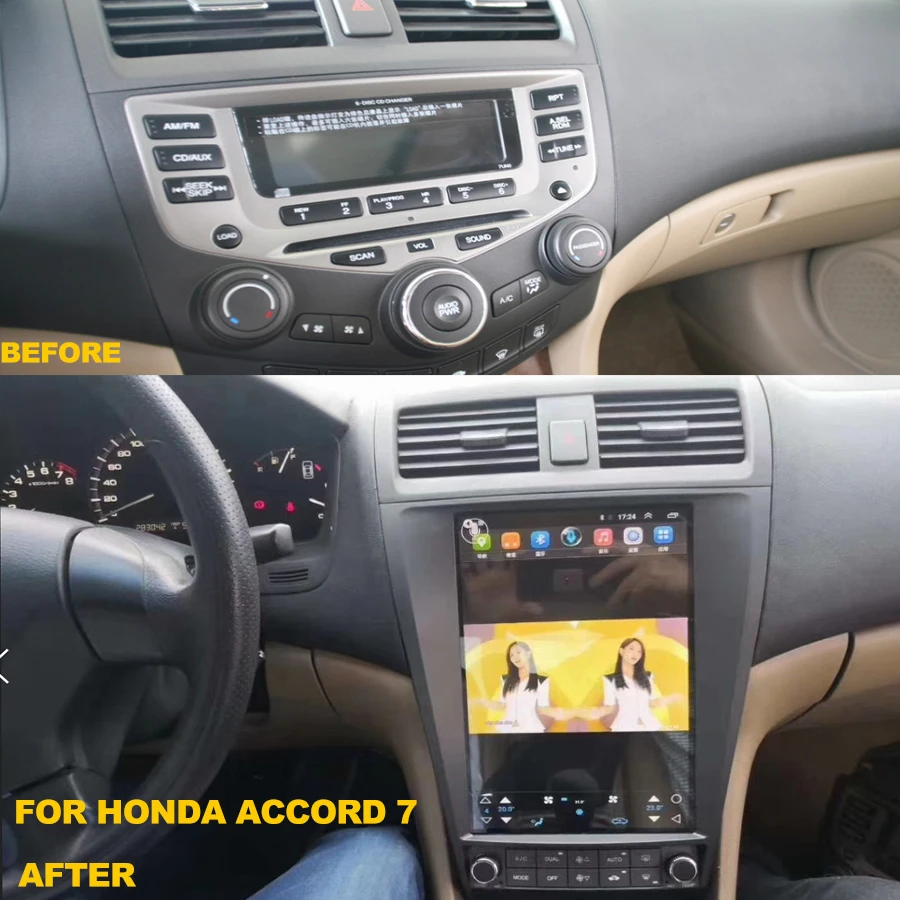 

Tesla Screen Car Multimedia Video Player GPS For Honda Accord 7 2003-2008 2din Radio Navigation Stereo Wireless CarPlay 8+128GB