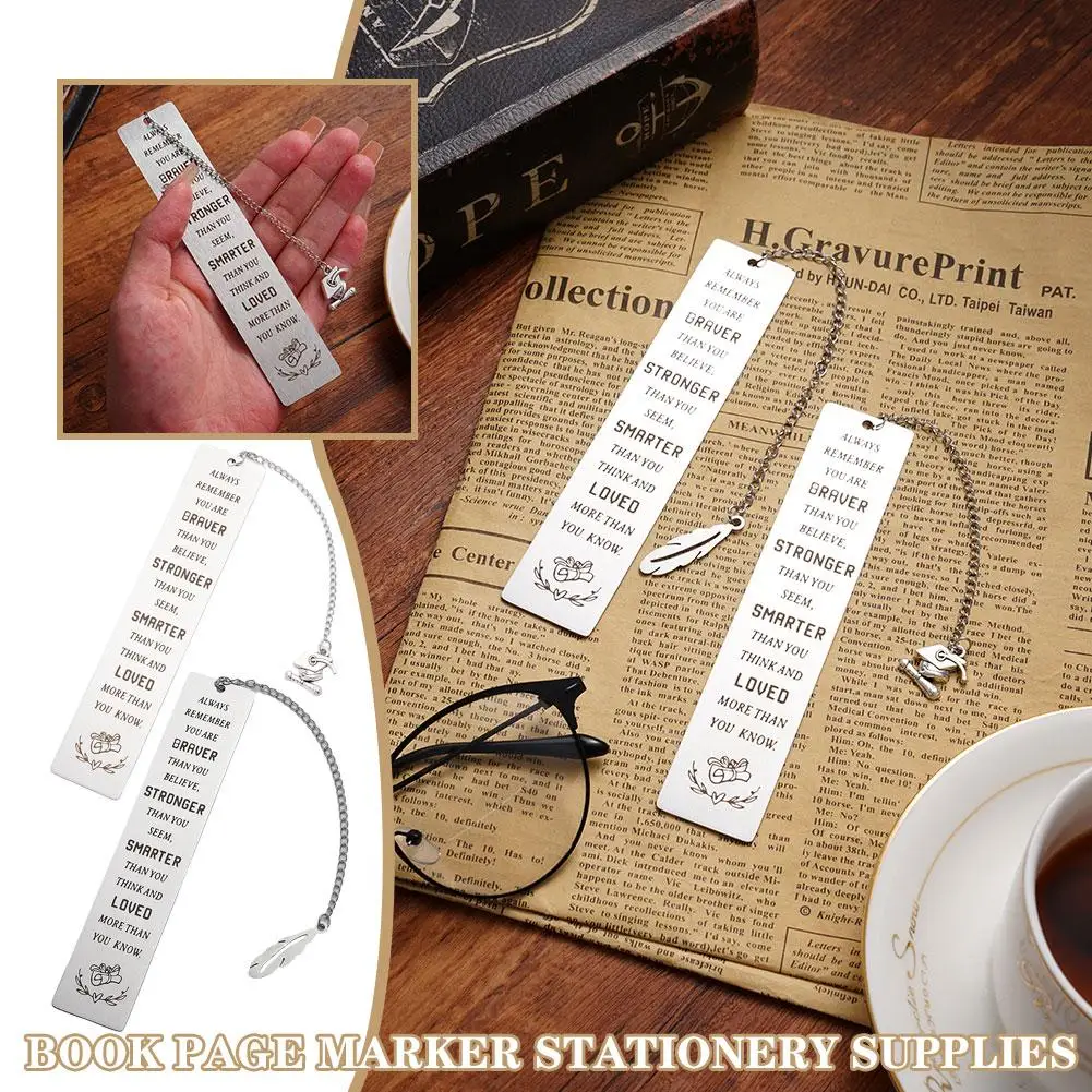 

Stainless Steel Book Marks Graduation Gift Teachers Books Supplies Stationery Souvenir Pendant Feather Classmates Tab Lette D7V9