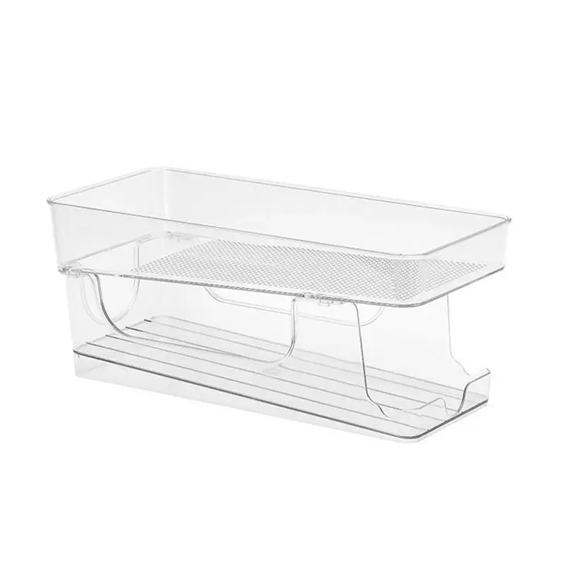 

Can Dispenser Fridge Refrigerator Organizer Bins Double Layer Can Dispenser For Beer Soda Stackable Cans Holder Storage