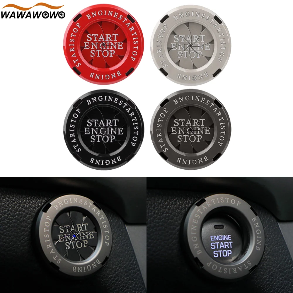 

1Pcs Car Interior Emblem Ring Sticker Automotive Parts Start Stop Engine Ignition Button Key & Knobs Ring Accessory