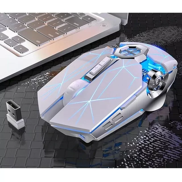 

Оптическая USB игровая мышь 2,4G, 1600DPI, 7 цветов светодиодный светодиодная подсветка, перезаряжаемая Бесшумная мышь для ПК, ноутбука