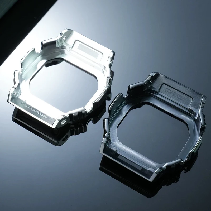 Фото Модифицированный корпус для часов из нержавеющей стали для Casio G-SHOCK Square GW-BX5600 Series, металлический безель, аксессуары с инструментами, черный/серебристый №3