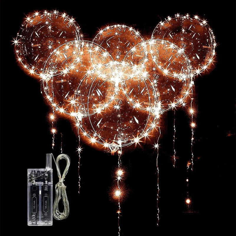 

5Pcs 10/18/20/24/36 Inch LED Clear Bobo Bubble Confetti Balloon Wedding Birthday Party Decoration Baby Shower Air Helium Ballon