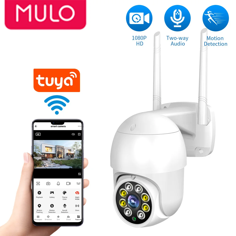 MULO 1080P 2MP 3MP PTZ WiFi IP Wireless Camera Smart Outdoor Home Security 4X Digital Zoom Dome CCTV Video Surveillance - купить по