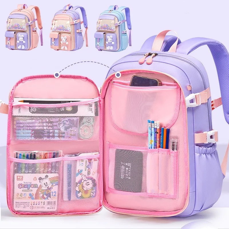 Primary School Schoolbag Girls' Schoolbag Lightweight Children's Backpack Kawaii Waterproof Schoolbag Large Capacity Backpack