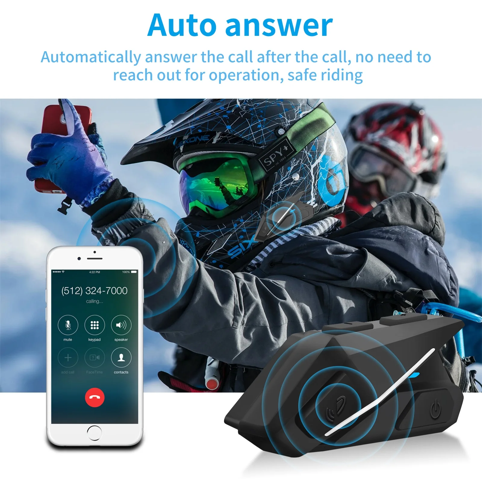 

Motorcycle Earbuds Waterproof Motorcycle Helmet Headphones Music Player FM Radio Blue-Tooth 5.0 Noise Canceling Music Player