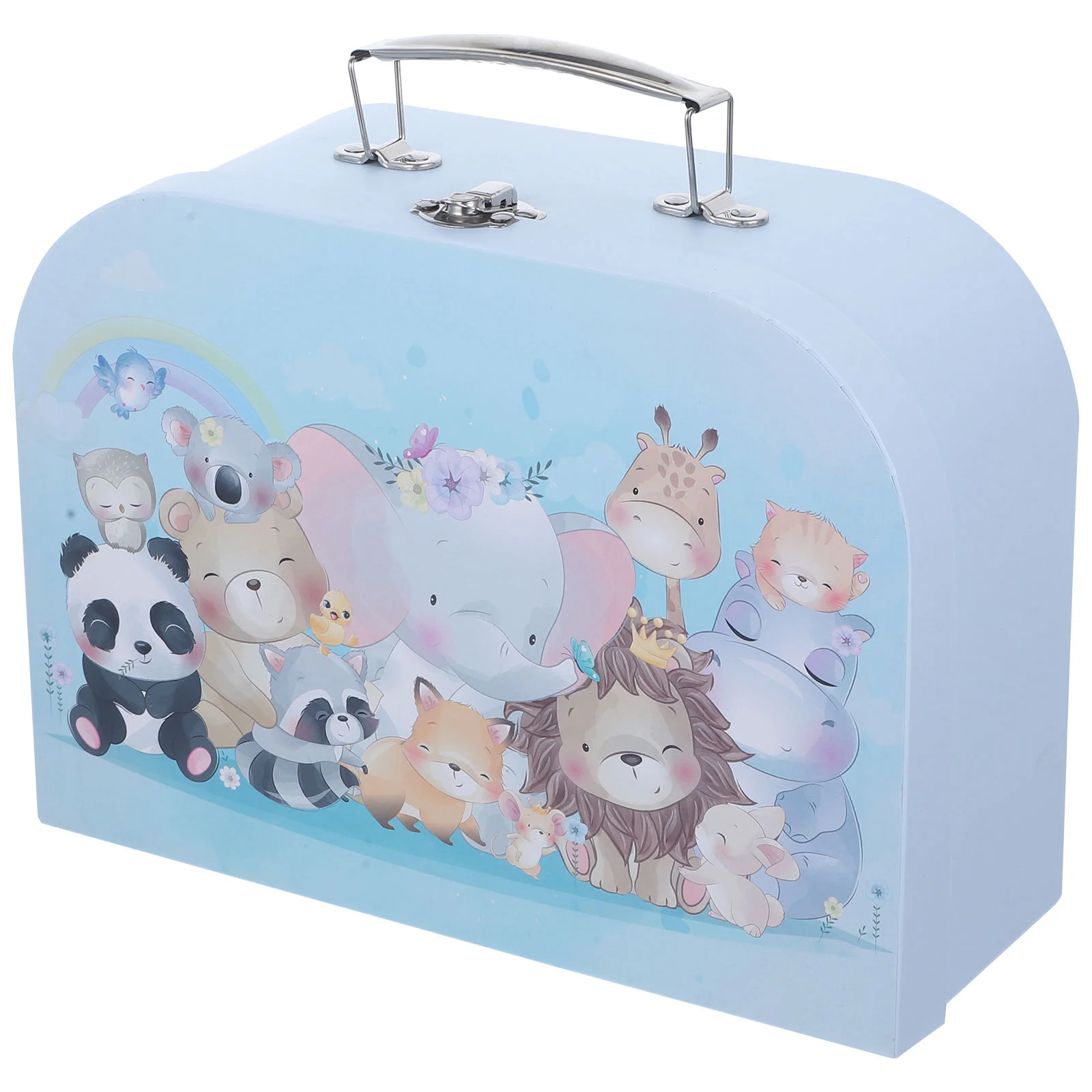 

Children's Storage Box Toy Bin Paperboard Mini Suitcase Decorative Lid Cardboard Baby
