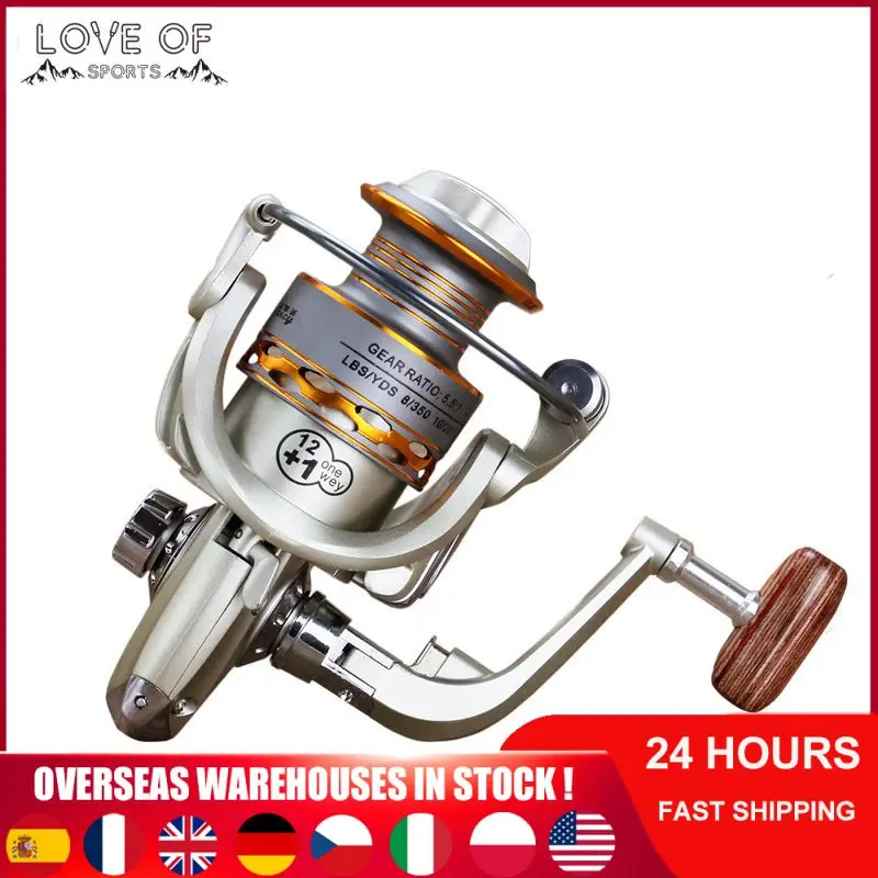 

12+ 1BB Fishing Coil Wooden Handshake Spinning Fishing Reel Professional Metal Left/Right Hand Fishing Reel