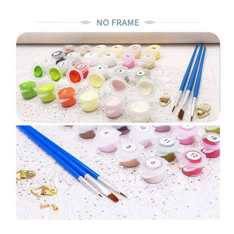 

Картина по номерам для взрослых, деревня, сделай сам, картина маслом на холсте, для декора стен, рождественский подарок без рамки, 40X50 см