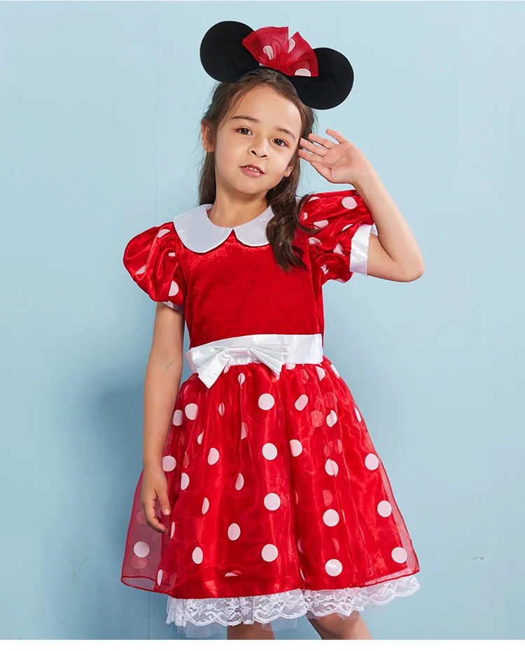 Дешевый детский милый костюм мышки с микрофоном для девочек Хэллоуина нарядное