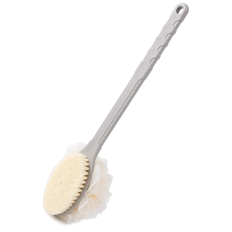

Щетка для душа с длинной ручкой, используется для отшелушивания и массажа кожи, подходит для влажного и Сухого использования (серый)