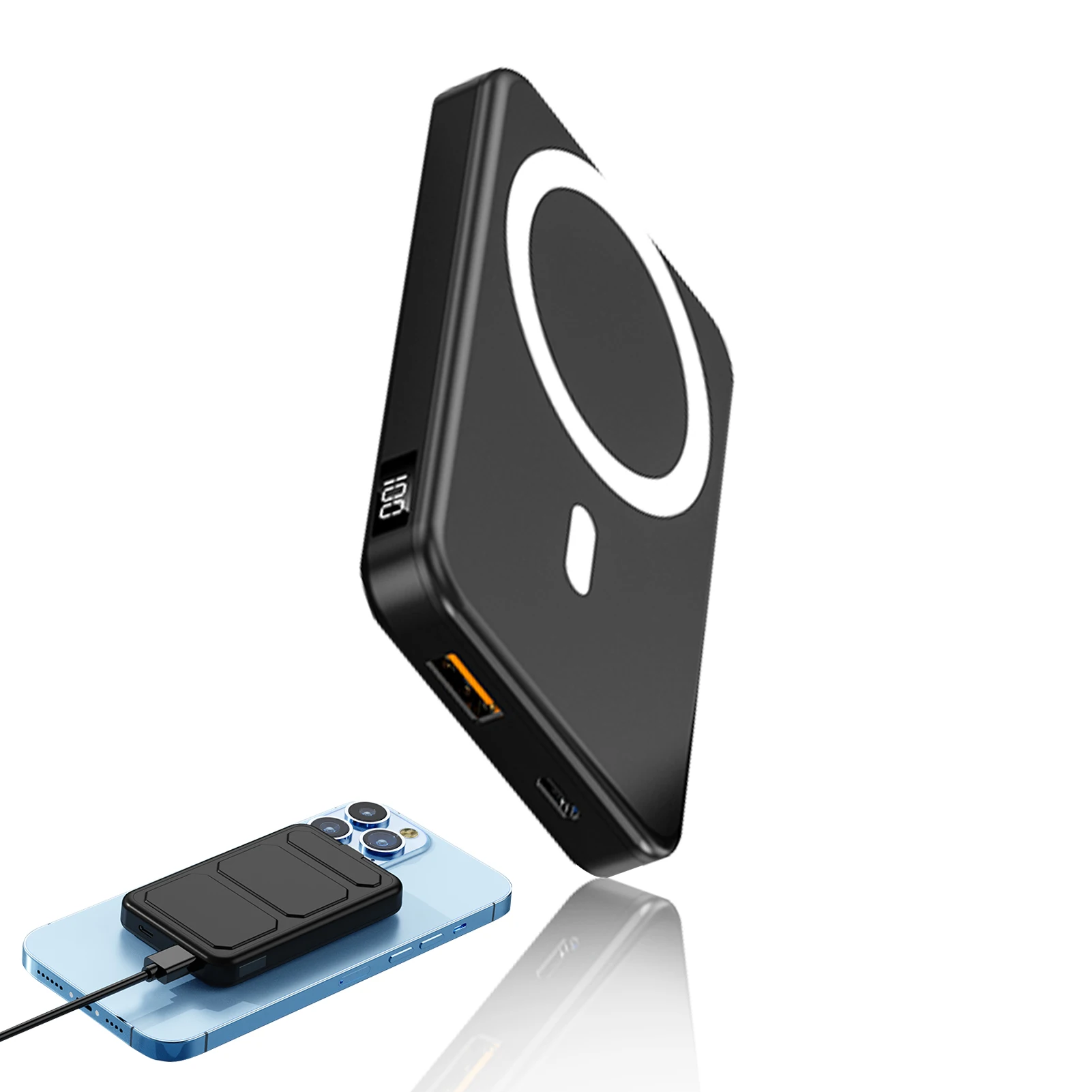 

Magnetic Power Bank 10000mah Wireless Charger External Battery Fast Charging Powerbank Wireless Charging Wired Power Bank