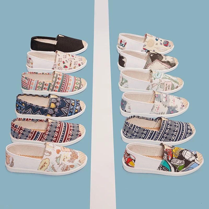 

Slip On Shoes For Women Round Toe Casual Female Sneakers Shallow Mouth Espadrilles Platform Slip-on Summer New Comfortable Rubbe