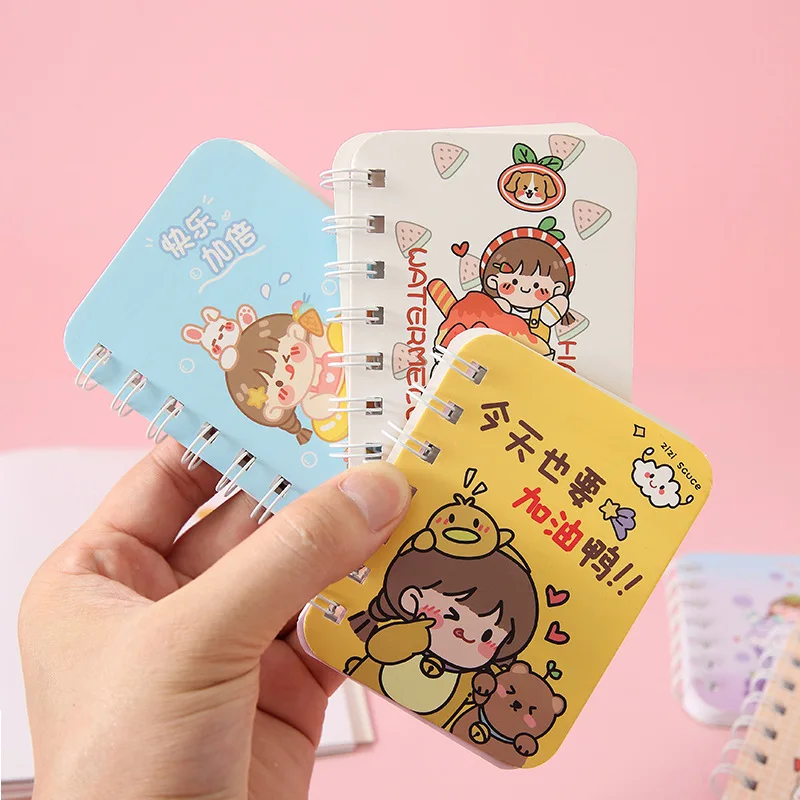 

Kawaii Loose-leaf Hand Book Notebook Diary cute Notebooks Diaries Mini Student Notepad planner School Office Stationery 85X103MM