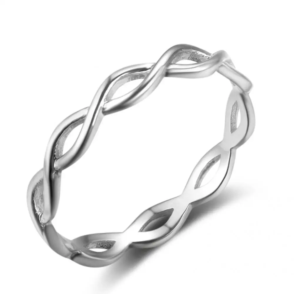 

Fashion Ring Stylish Silver Color Delicate Wave Unlimited Solid Unisex Band Jewelry Gifts Ring Finger Ring