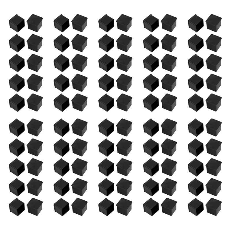 

100 шт. 1 Дюйм x 1 дюйм мебельные квадратные резиновые накладки на ножки, черные защитные накладки