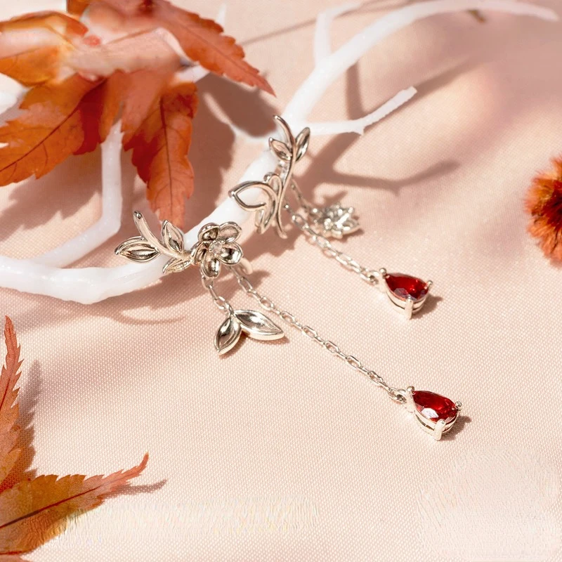 Tian Guan Ci Fu TGCF Hua Cheng Xie Lian S925 серебряная серьга для женщин пары цветочные