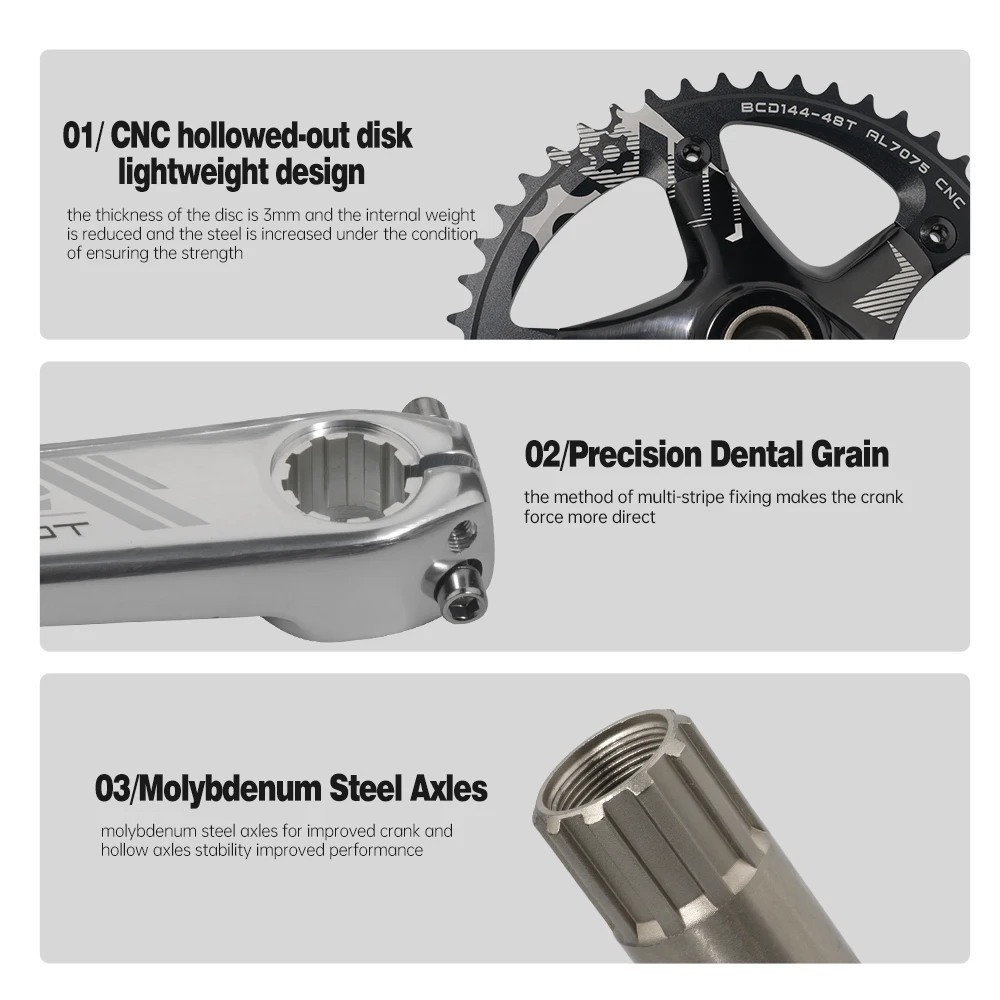 SKEACE Hollow Out велосипедный шатун с фиксированной передачей 48T встроенный 165 мм из