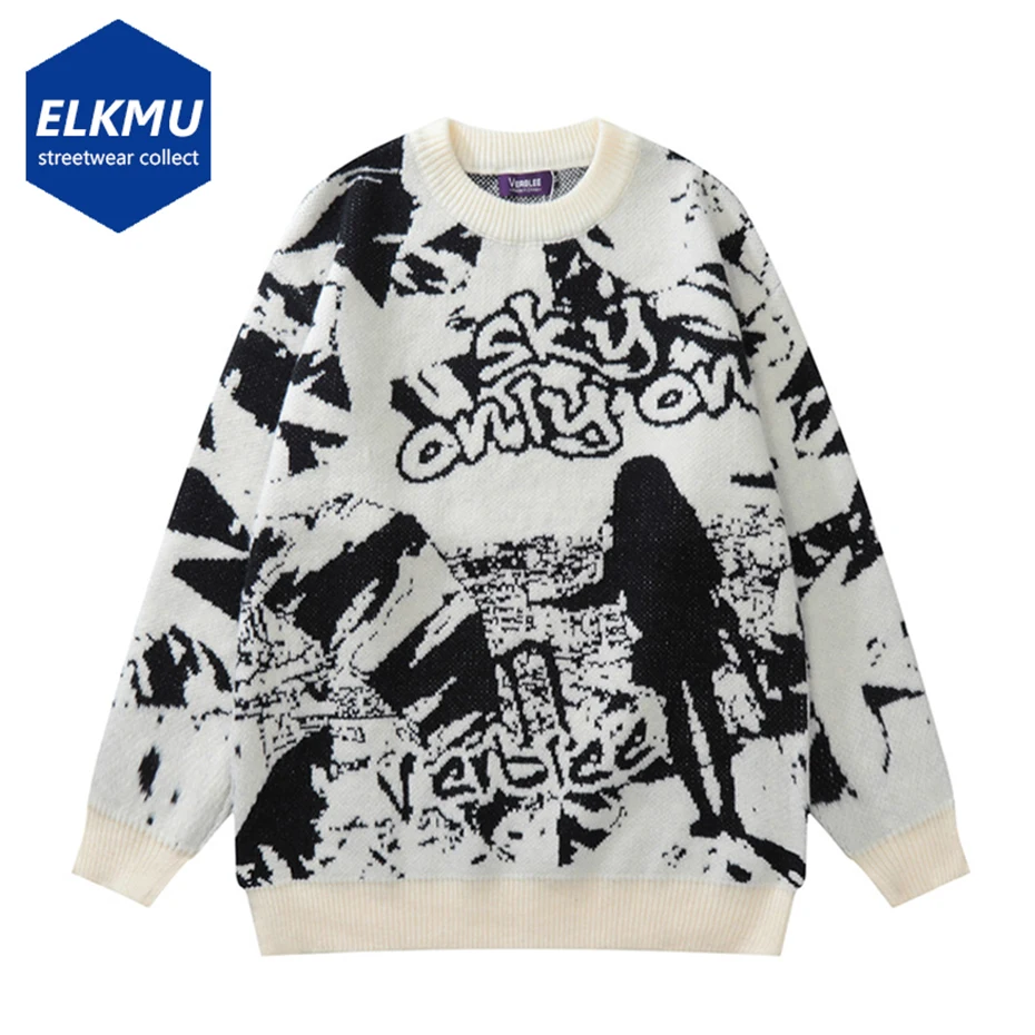 

Men's Fashion Oversized Sweater Plus Size Loose Pullover Knitted Sweaters Autumn Winter Casual Pullover Tops