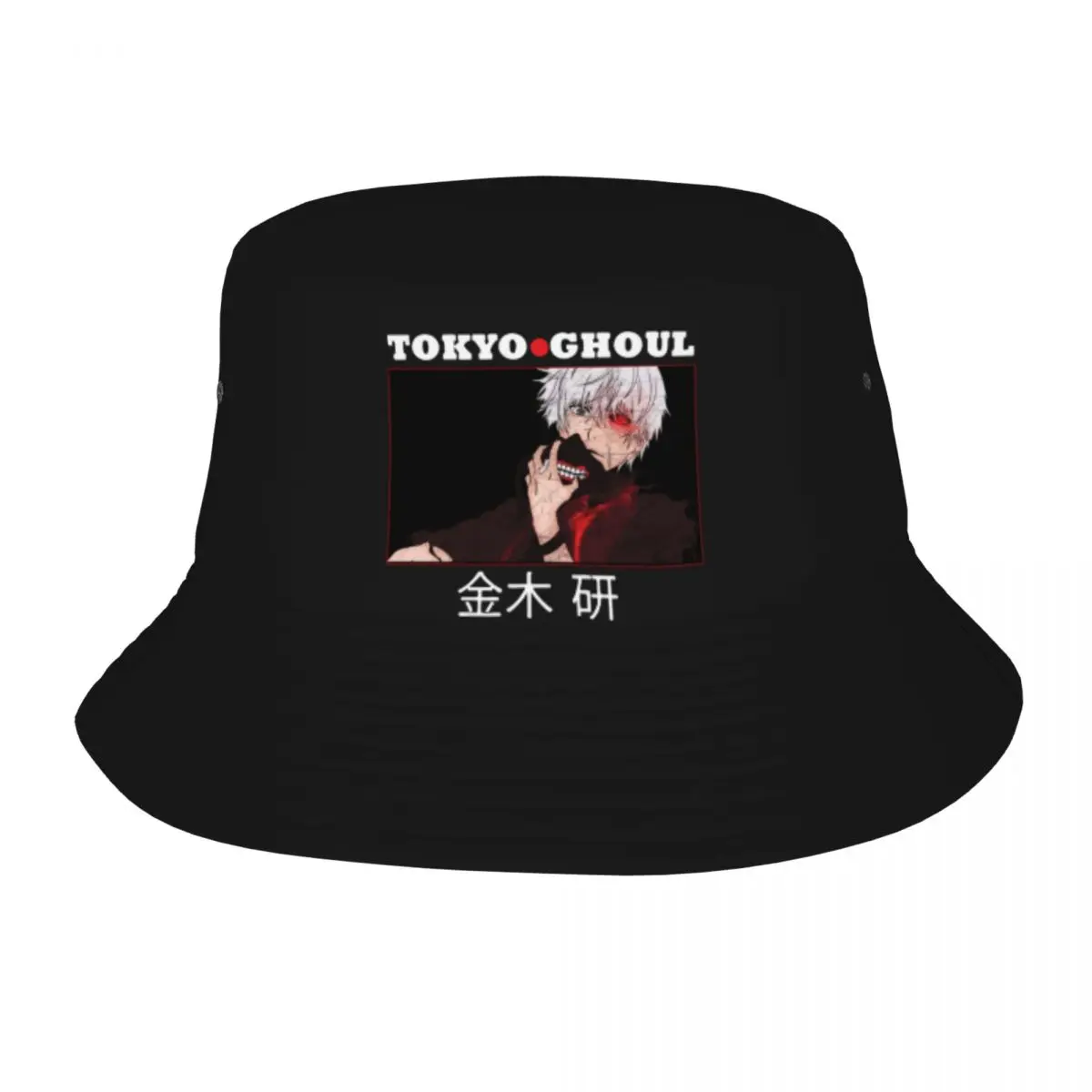 

Anime Tokyo Ghoul Kaneki Ken Bucket Hats for Unisex Trendy Travel Sun Hat Hip Hop Foldable Outdoor Fishing Cap Bob