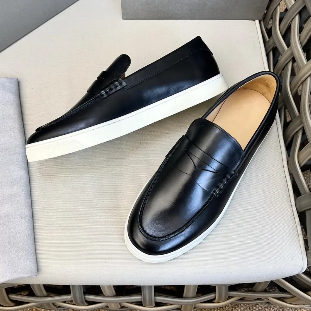 

2023 Men Loafers Soft Moccasins High Quality Spring Autumn Genuine Leather Shoes Men Luxury Brand Flats Driving Shoes