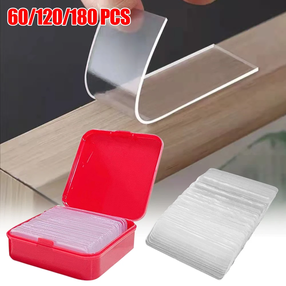 

Double-sided Tape Waterproof Reusable Wall Sticker Non-marking Adhesive Tape Transparent No Trace Self Adhesive Cleanable Home