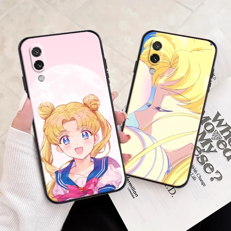

Sailor Moon Cartoon Anime For Xiaomi Redmi 7 7A 8 8A 7 Note 7 8 2021 Pro 8T Phone Case Funda Black Silicone Cover Back Carcasa