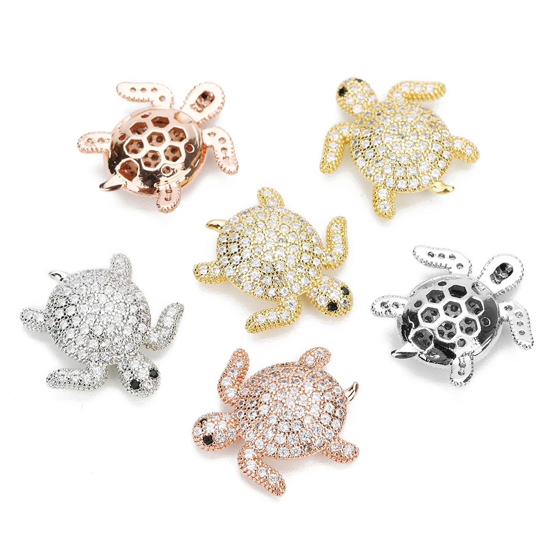 Бусины-подвески в виде черепахи из меди 19 х20 мм 2 шт.