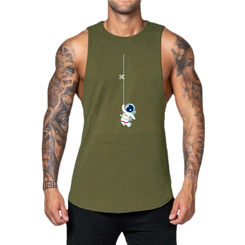 Майка мужская тренировочная без рукавов Повседневная модная майка для фитнеса