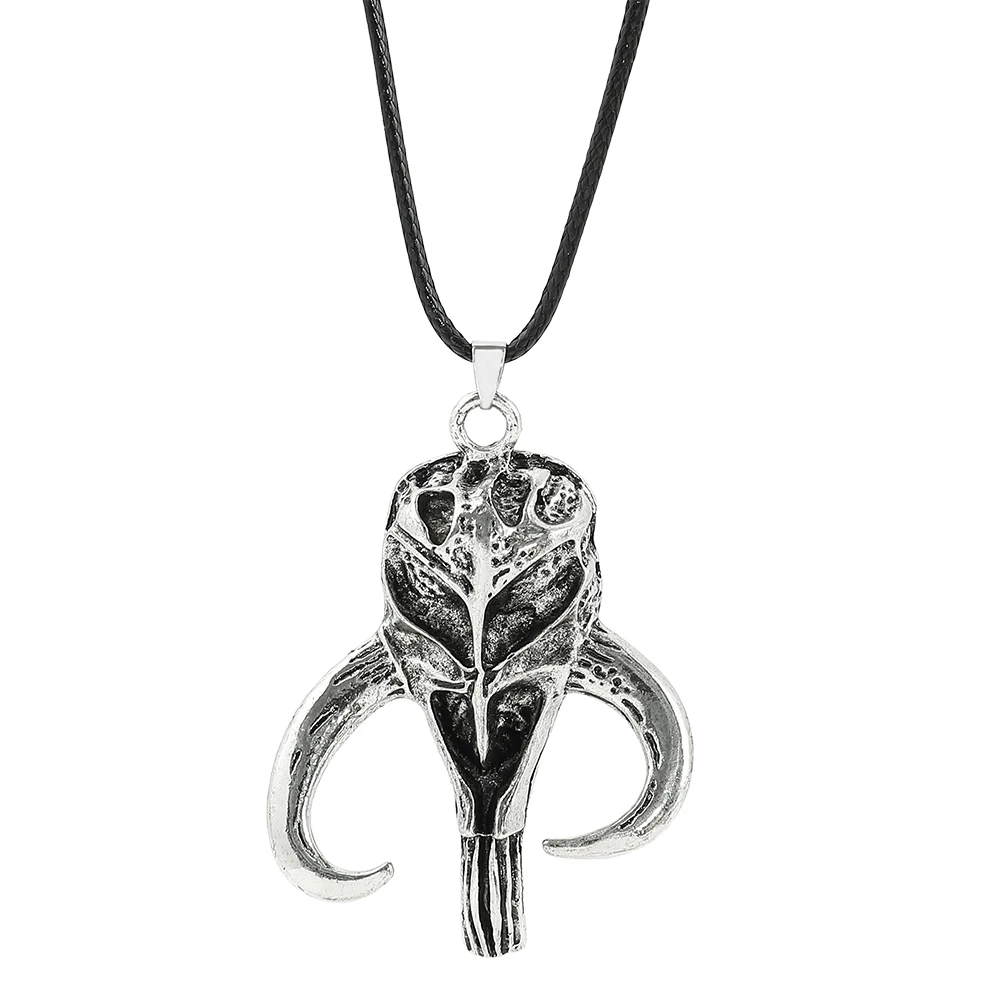Movie Star Wars Retro Mandalorian Necklace Yoda Baby Leather Cord Necklace Disney Christmas Jewelry Accessories Gift for Men