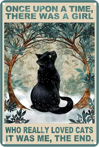 Металлическое настенное искусство, черная кошка, Ретро Декор, металлический жестяной знак-потому что убийца неправильно-винтажные жестяные знаки для современного домашнего декора