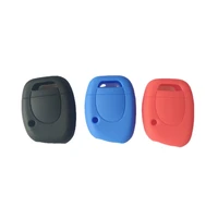 1pcs silicone key bag for renault twingo clio master kango 1 button key cover red blue black key chain cover accessory